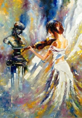 124 Девушка, играющая на скрипке